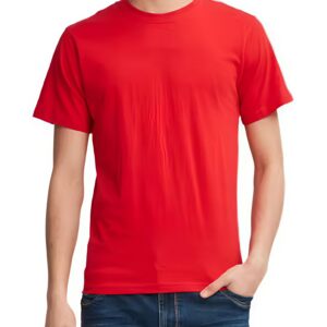 Men's Solid Red Polyester T-Shirt