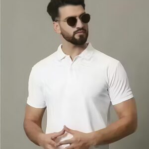 Classic White Plain Polo T-Shirt