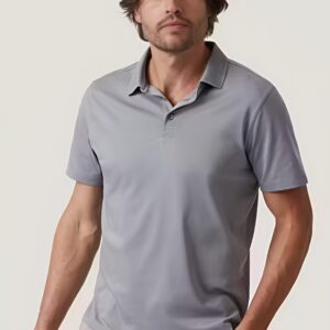 Grey Plain Polo T-Shirt for Men