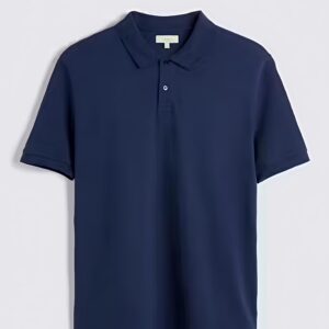 Men’s Navy Blue Cotton Polo T-Shirt