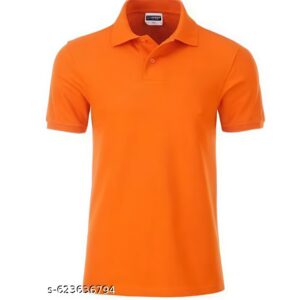 Orange Plain Polo T-Shirt for Men