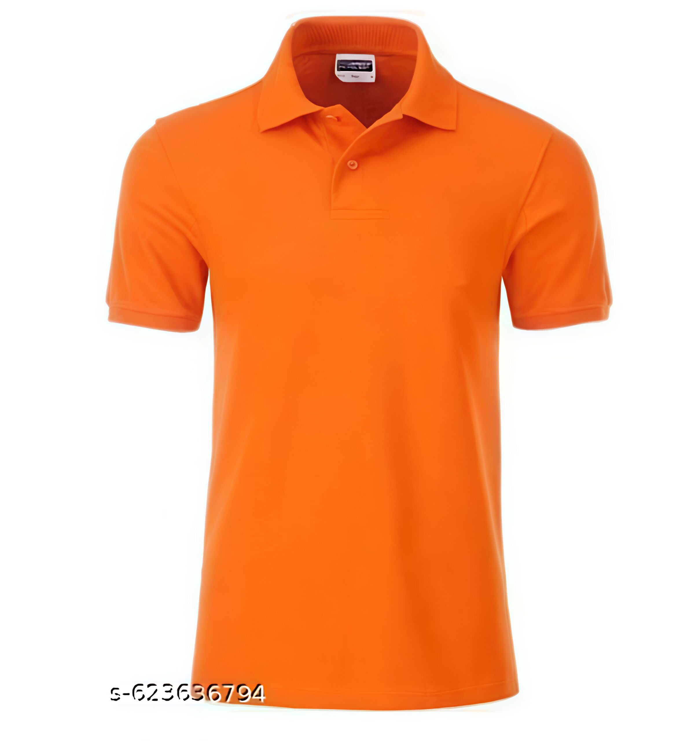 Orange Plain Polo T-Shirt for Men