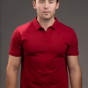 Men’s Red Cotton Polo T-Shirt
